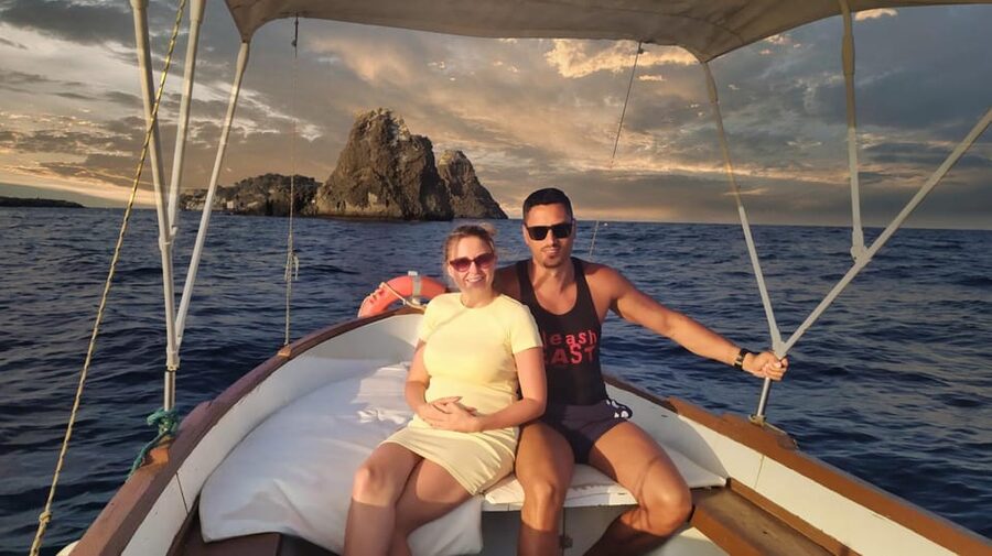 Aci Trezza boat tour sunset and dinner sicilian family home - A look toward Aci Castello