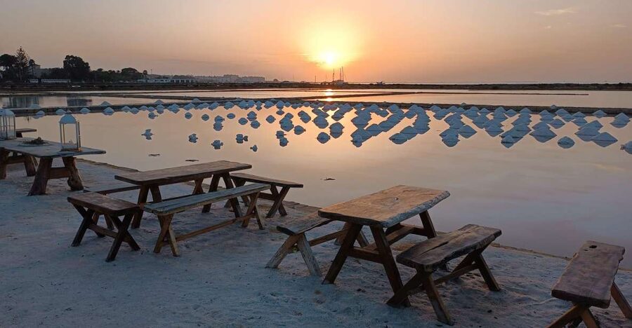 Aperitif in a old tub of salt in Marsala - Why the sunset matters more than the meal