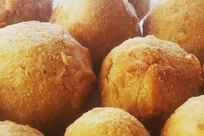 Arancino Making - 2 Hours to Learn how made Real Sicilian Arancino! - Watching the chef fry your finished food
