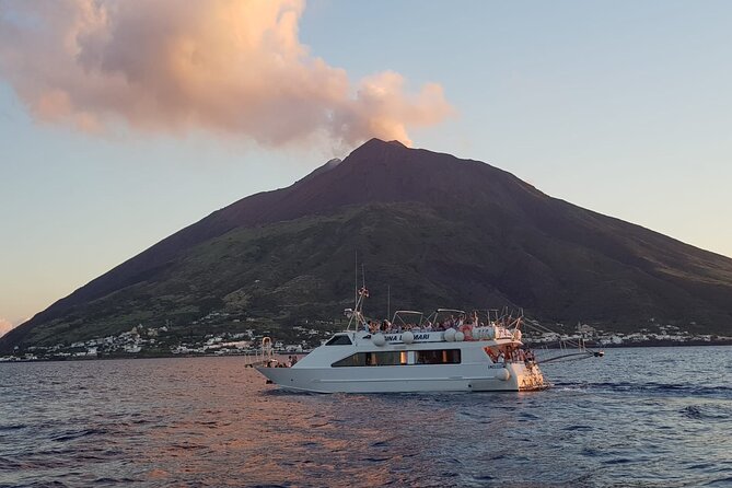 Boat Tour to Panarea and Stromboli from Lipari - Strombolicchio and the Sciara del Fuoco after sunset
