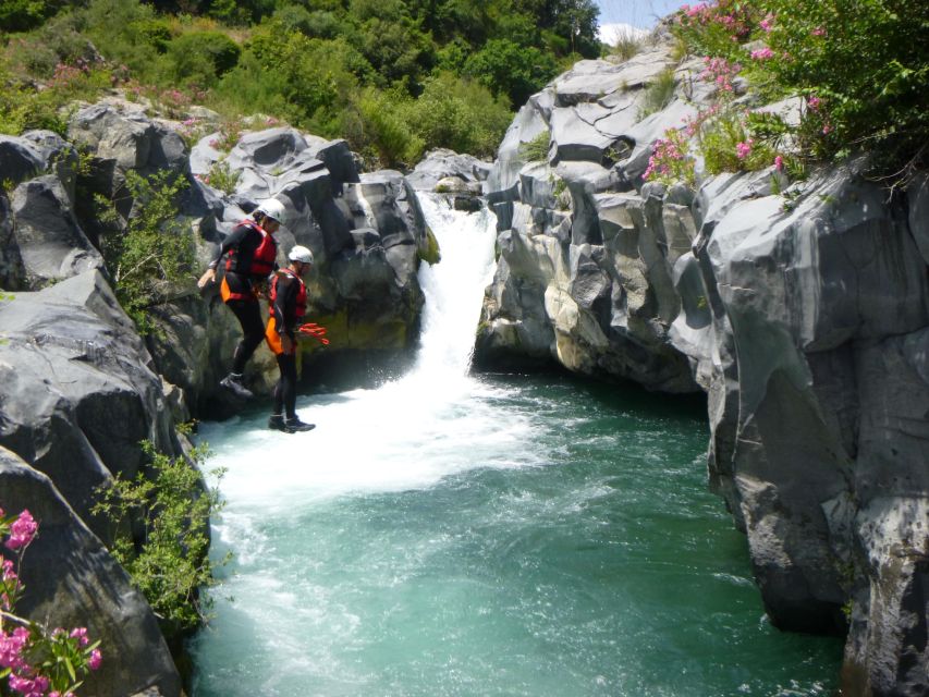 Canyoning and bodyrafting in the Alcantara River - Swimming through clear pools and natural slides