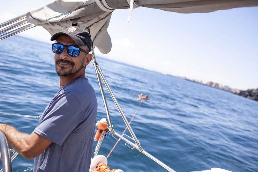 Catania: Coastline Sailing Trip with Aperitif and Prosecco - The swim stop in the Ionian Sea