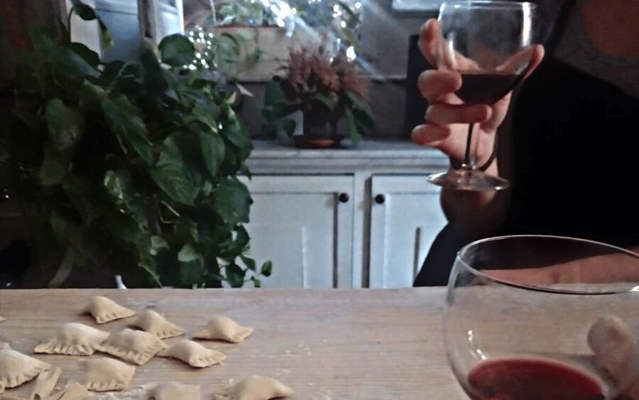 Catania: Pistachio Ravioli, Pasta Home Cooking Class w/ Wine - The pear and cheese bruschetta is more than a side dish