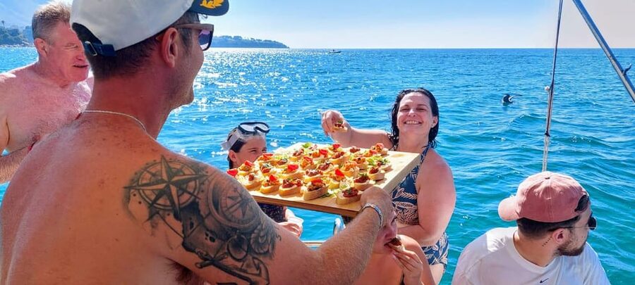 Cefalù: Mini Yacht with Snorkel Stops, Caves and Aperitif - Prosecco, snacks, and a Sicilian aperitivo at sea