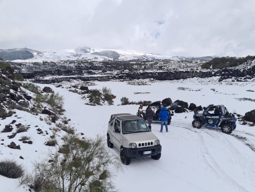 Etna Buggy 4x4 Tour - Entering a lava cave with helmets and torches