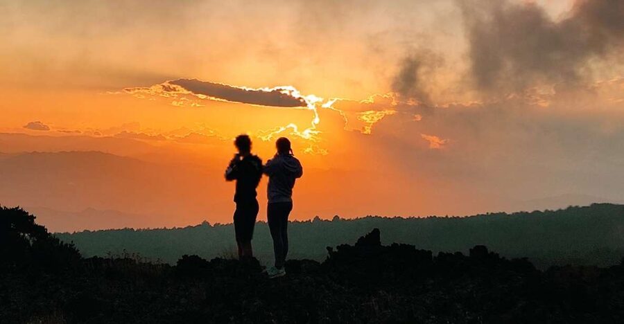 Etna excursions at sunset ancient craters and lava flows - Ancient side craters: the first close look at Etna