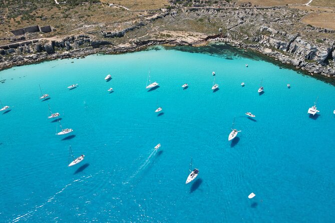 Favignana and Levanzo, Egadi islands tour by boat from Trapani - Cala Azzurra begins with clear water