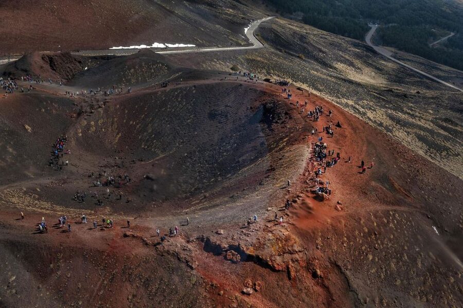 Fiumefreddo: Group Flight Helicopter Tour over Etna - Reaching the summit area at 3,500 meters
