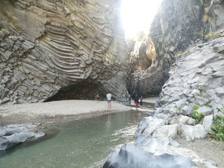 From Taormina: Full-Day Etna, Wine & Alcantara Canyons Tour - Going underground in an Etna lava cave