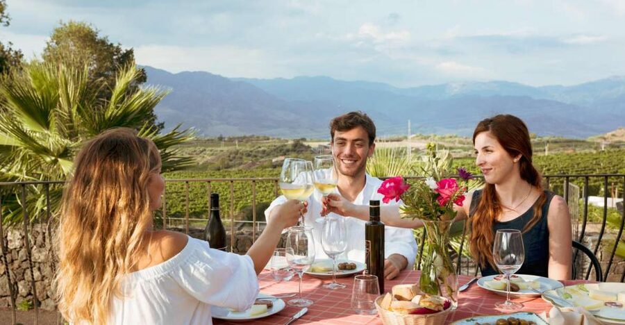 From Taormina: Mount Etna Food and Wine Tasting Tour - The winery visit and first glasses of Etna wine