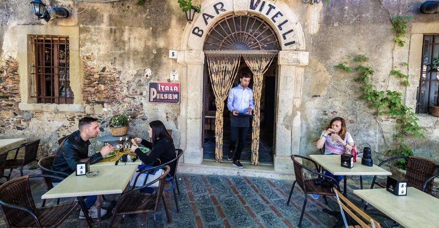 From Taormina: Private Godfather Tour with Lunch - Savoca, Bar Vitelli, and the wedding square