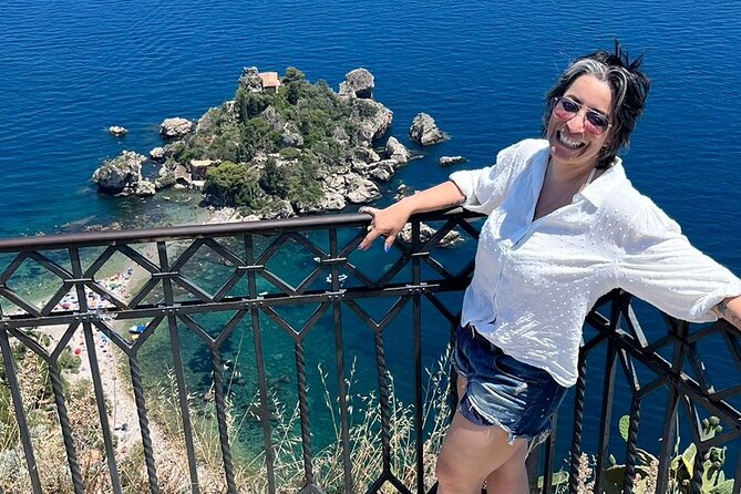 Giardini Naxos, Taormina and Castelmola-White Lotus-From Catania - Isola Bella from above