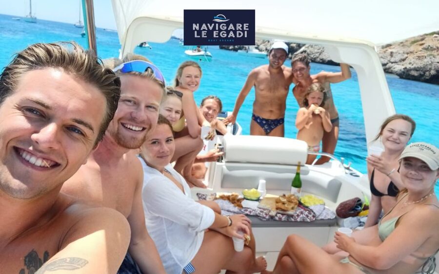 Marsala: Favignana dinghy tour with wine tasting - A Sicilian aperitif on board at noon