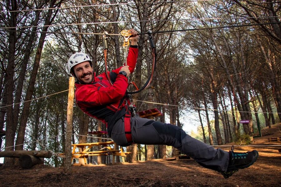 Monti Rossi Adventure Park Entry Ticket - Getting fitted with helmet and harness