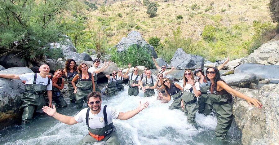 Motta Camastra: River Trekking Tour in the Alcantara Gorges - Small rapids, falls, and slick stone