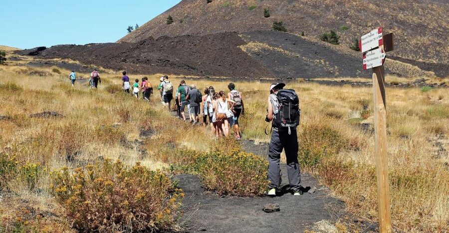 Mount Etna: Private Trek on the North Slope Craters - Walking the first lava flow beside the forest
