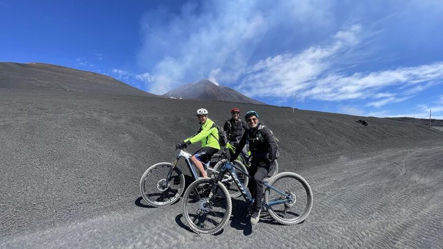 Mount Etna Summit E-Bike - Descending past the 2001 crater