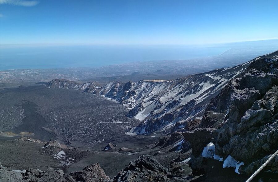 Mt Etna: Winter Trekking Tour with Optional Catania Transfer - One hour beside the Valle del Bove