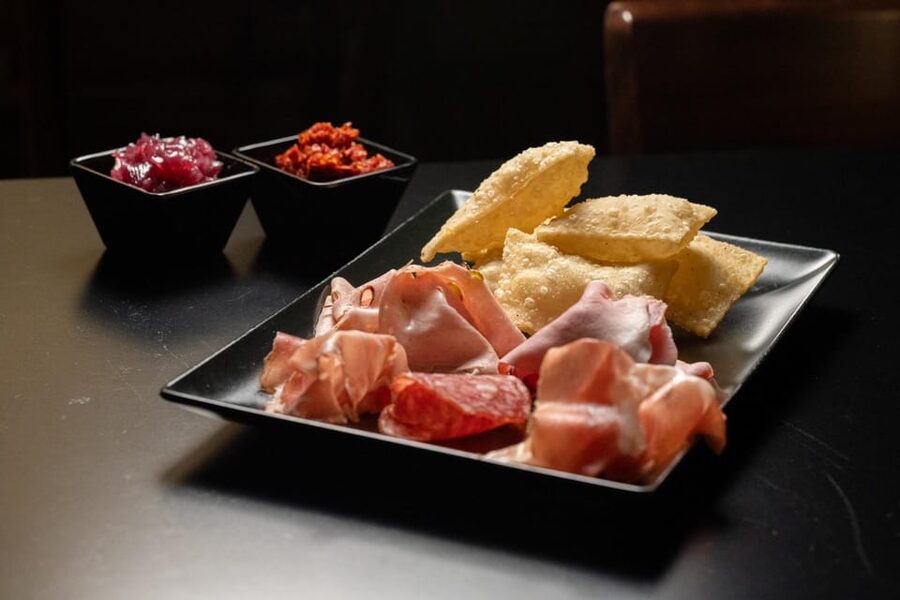 Palermo: Craft beer tasting with food samples at High Hops - The platter: Nebrodi salumi, Sicilian cheeses, and fried gnocco