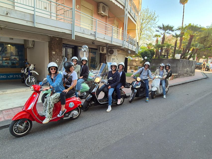 Panoramic Vespa tour of Taormina, Castelmola and White Lotus series locations - Starting in Giardini Naxos with a Vespa briefing
