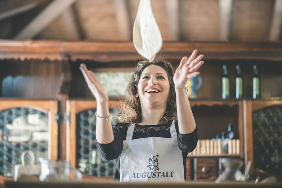 Partinico: Pizza-Making Class on an Organic Farm with Wine - Getting your hands into the pizza dough