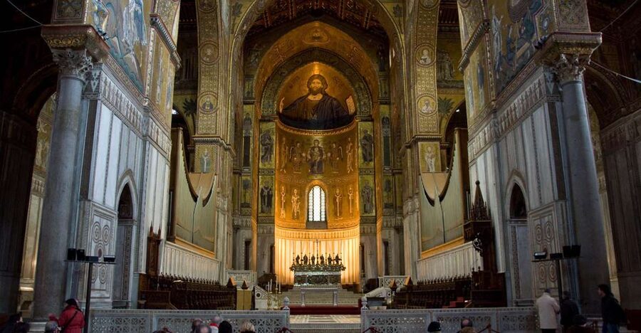 Private Monreale Cathedral and Cloister, Ceramic Lab tour - Entering Monreale Cathedral and its Byzantine mosaics