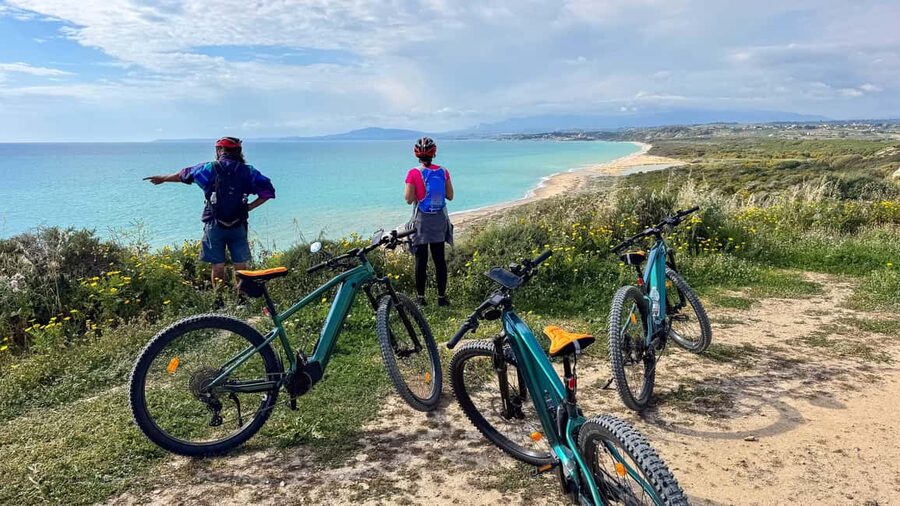 Scala Dei Turchi: E-BIKE TOUR Hidden Beaches, Sea, Relaxation [+SNORKELING ] - Riding toward Siculiana Marina