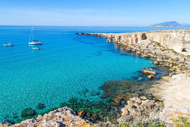 Small Group Dinghy Tour Favignana and Levanzo from Trapani - Morning at Cala Azzurra and Bue Marino