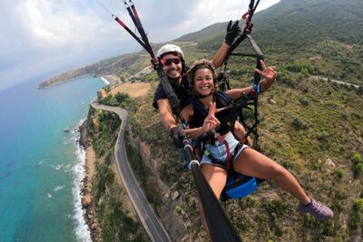 Tandem Paragliding Flight in Taormina