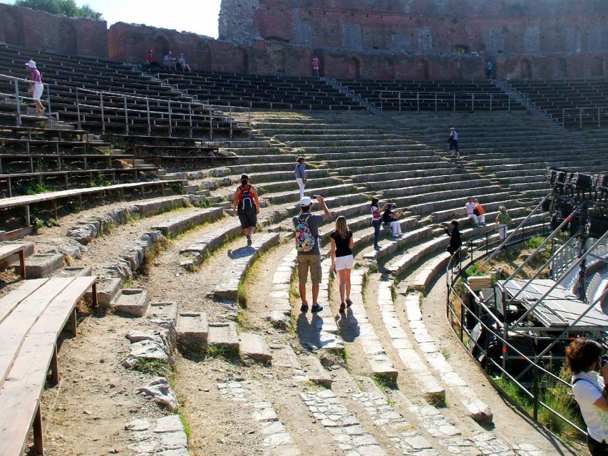 Taormina: Guided Historic City Tour - The Naumachia, a long red-brick monument in the center