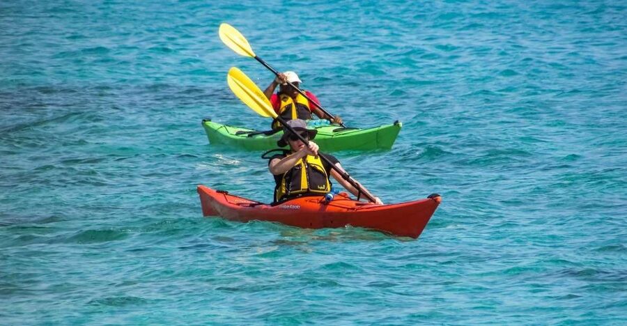 Taormina Kayak Adventure - Entering two sea caves