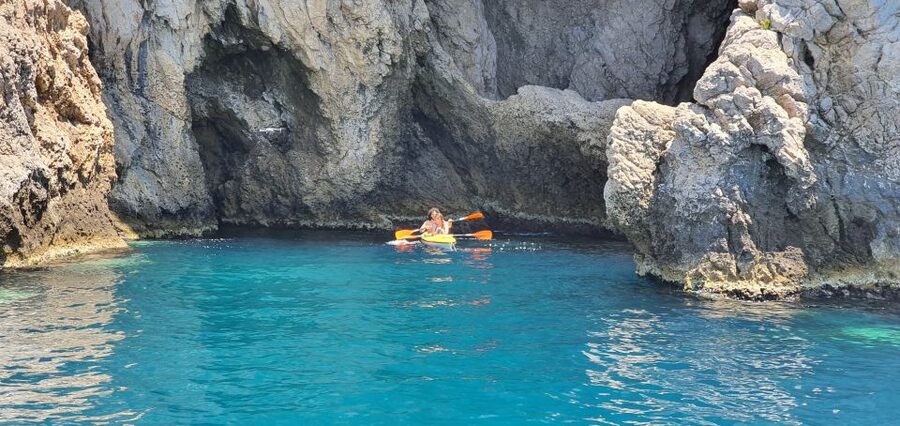 Taormina: Kayak Coastal Tour to Isola Bella and Blue Grotto - Starting Under the Teocle Statue