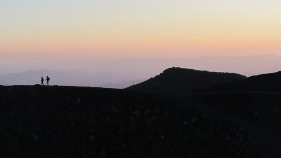 Taormina: Mount Etna Sunset Tour with Cave Visit and Tasting - The sunset viewpoint and the return after dark